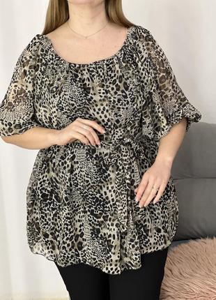 Невероятная легкая леопардовая блуза No1087 фото