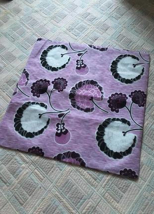 Наволочка с цветами с блёстками декоративная на подушку фиолетовая розовая сиреневая