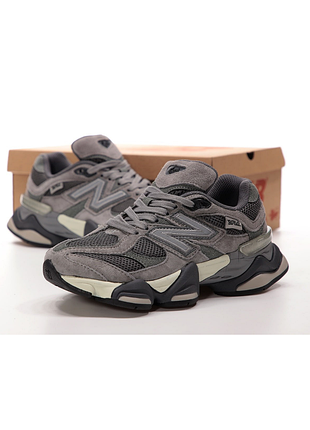 Замшеві кросівки new balance 9060 grey beige. унісекс 👫