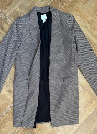 Удлинённый пиджак h&m гусинная лапка3 фото