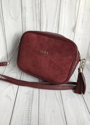 Замшевая сумочка через плечо