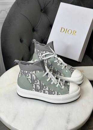 Брендовые высокие кеды в стиле dior