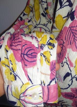 Натуральная блуза в цветочный принт8 фото