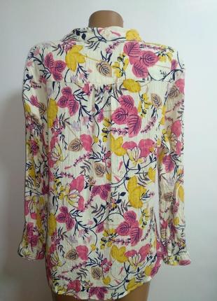 Натуральная блуза в цветочный принт7 фото
