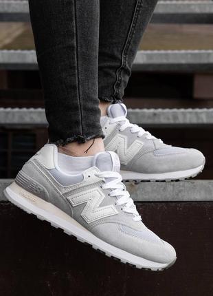 Женские кроссовки new balance 574 silver white3 фото