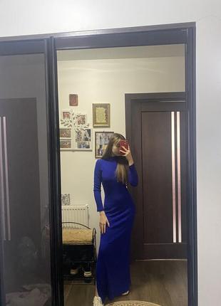 Платье синее трикотажное