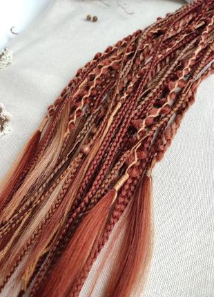 Афрорезинки косички на резинке афро хвост канекалон афрокосы рижые волосы