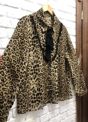 Леопардова сорочка блуза батал1 фото