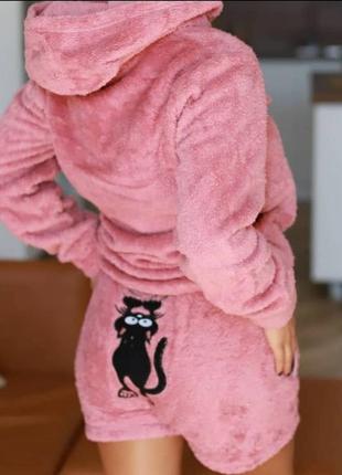 💖 жіноча піжама піжамка плюшева піжама туреччина тепла домашня піжама 💖meow махрова піжама1 фото