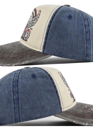 Кепка бейсболка шосе 66 (мотоцикл, america, usa, маршрут) з вигнутим козирком синій , унісекс9 фото