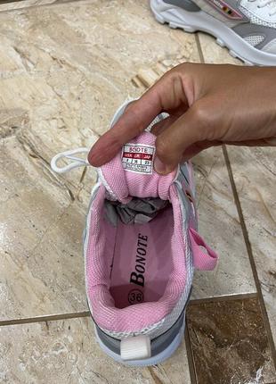Sale💙 кросівки білі з рожевими елементами в сіточку нові5 фото