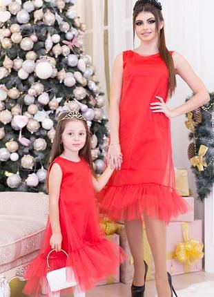 Пышное нарядное платье сетка фатин с двухслойными воланами рюшами