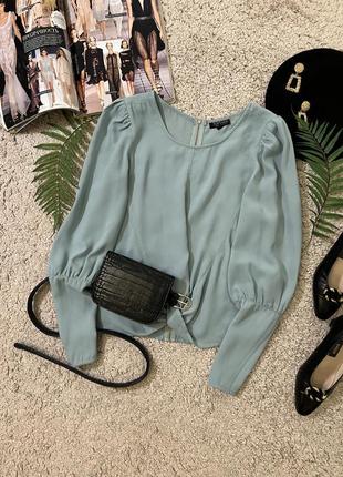 Актуальна блузка топ з об'ємними рукавами №120/11