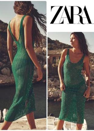 Платье миди zara с бисером