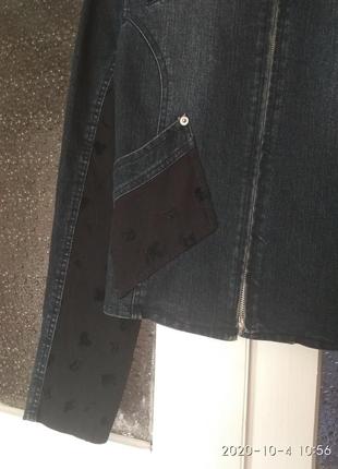 Стрейчевый джинсовый пиджак roccobarocco3 фото