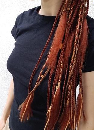 Афрорезинки косички на резинке афро хвост канекалон афрокосы рижые волосы