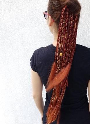 Афрорезинки косички на резинке афро хвост канекалон афрокосы рижые волосы