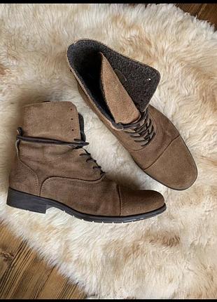 Замшевые натуральные ботинки pier one