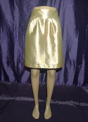 Трендовая юбка медного цвета с эффектом металлик.премиум бренда nathalie vleeschouwer