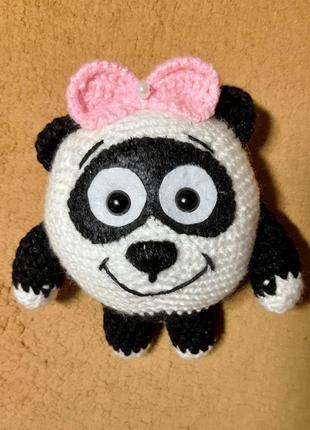 Мягкая игрушка  вязаный смешарик панда1 фото