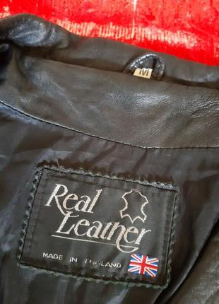 Стильный английский  кожаный пиджак real leather6 фото