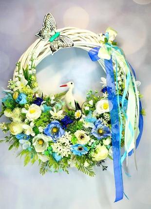 Пасхальный весенний летний венок великодній весняний літній вінок декор