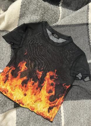 Футболка в сетку bershka