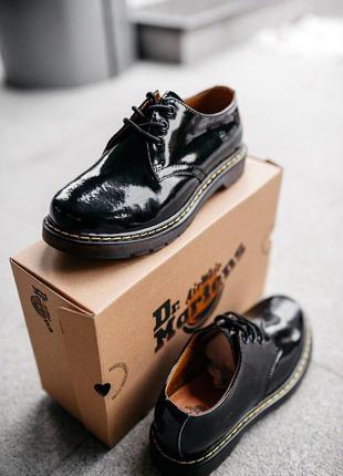 Женские лаковые туфли мартинсы, dr martens patent, туфли доктор мартинс8 фото