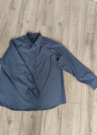 Удлиненная серая рубашка в полоску, оверсайз, m-l-xl, максимум 52-54 размер4 фото