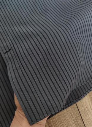 Подовжена сіра сорочка у смужку, оверсайз, m-l-xl, максимум 52-54 розмір6 фото