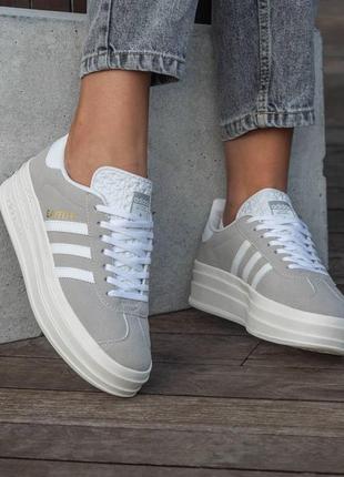 Женские кроссовки adidas gazelle bold platform6 фото