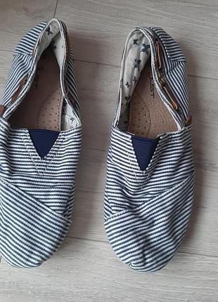 Слипоны эспадрильи just хлопок кожа в полоску