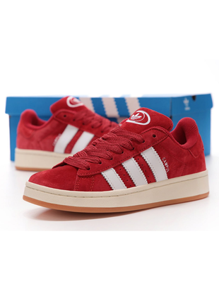 Жіночі замшеві кеди adidas samba red