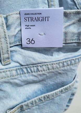 Светло-голубые джинсовые шорты mango р. 36, 388 фото