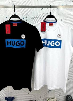 Hugo мужская футболка черная белая