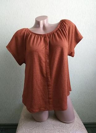 Брендовый топ. футболка. стрейчевая блуза. туника. коралловый, кирпичный, кармин.