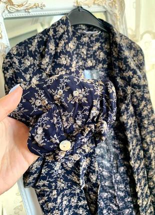 Женская блузка, блуза женская, стильная блуза, с цветами, легкая блуза, оверсайз, свободная5 фото