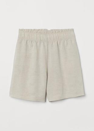 Лляні шорти h&amp;m linen-blend pull-on shorts2 фото