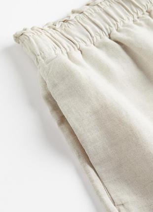 Льняные шорты h&m linen-blend pull-on shorts4 фото