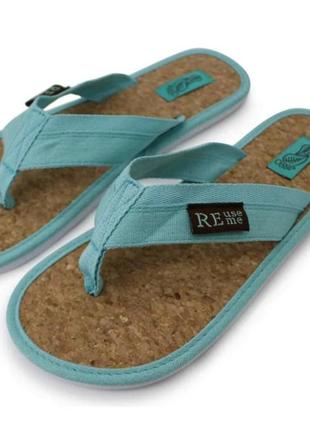 Вьетнамки reuseme на пробковой подошве бирюзовый
