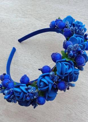 Обруч\венок с фомерановыми цветами ручной работы, арт ло-0088