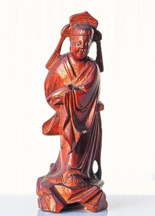 Китайская статуэтка мудрец философ старец из дерева палисандр