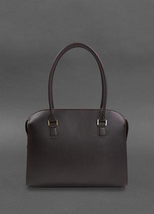 Жіноча шкіряна сумка business темно-коричнева краст4 фото