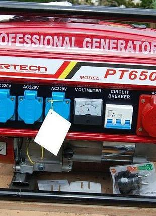 Генератор бензиновый 3-х фазный powertech pt6500w германия