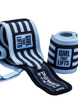 Бинты для запястий (кистевые бинты) wrist wraps gtl ps-3510 голубой (35227039), power system
