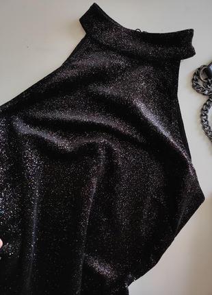 Черное бархатное платье с блестками ✨ черное платье с блестками черное платье бархатное6 фото