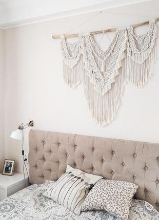 Велике панно макраме - настінний декор над ліжком для спальні1 фото