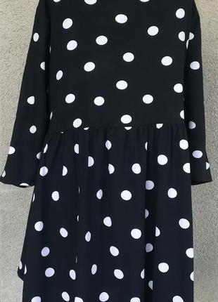 Блуза туника женская в горохи с удлиненной спинкой4 фото