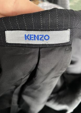 Шикарный костюм из мужского плеча полоска дома kenzo мягкая шерсть8 фото