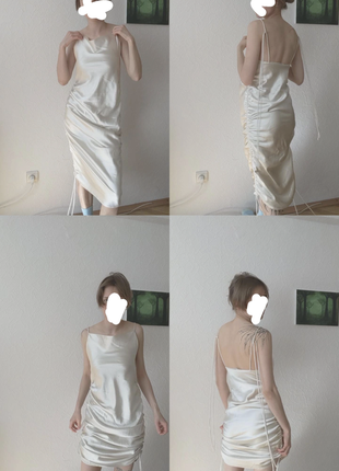 Платье с затяжками, регулируется длина